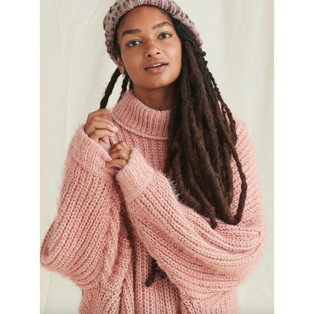 Free People Oasis Tunic Oversized Sweater In Pink Size Small New - Picture 2 of 13